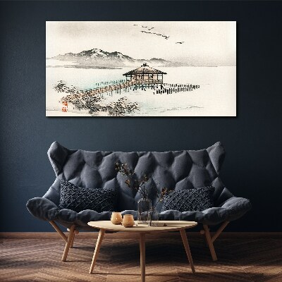 A peaceful landscape by the water Canvas Wall art