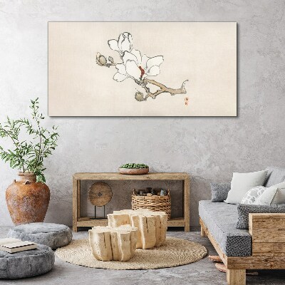 Magnolia flowers on a light background Canvas Wall art