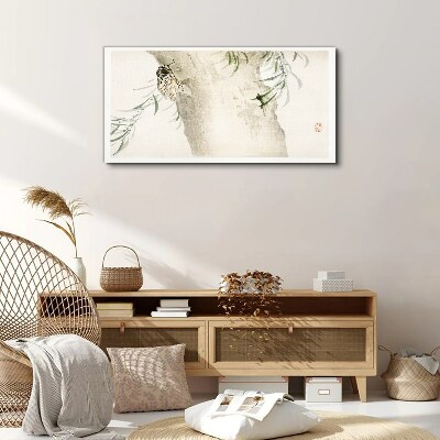 Cicada on the branch background Canvas Wall art