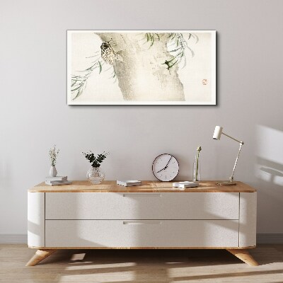 Cicada on the branch background Canvas Wall art