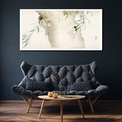 Cicada on the branch background Canvas Wall art