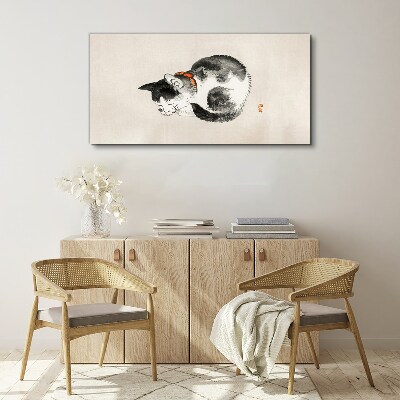 Sleeping cat Canvas Wall art