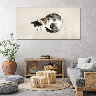 Sleeping cat Canvas Wall art