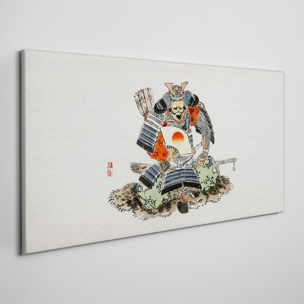 Samurai in traditional costume Canvas Wall art