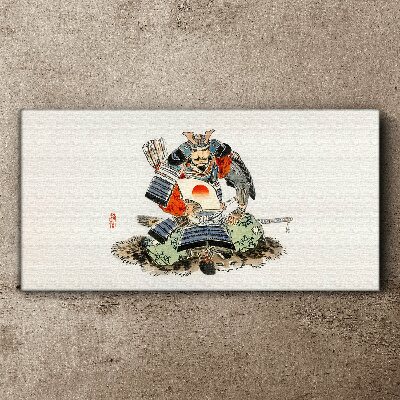 Samurai in traditional costume Canvas Wall art