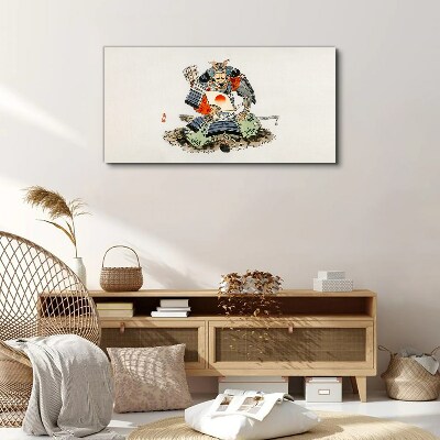 Samurai in traditional costume Canvas Wall art