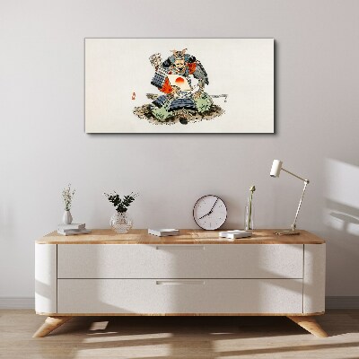 Samurai in traditional costume Canvas Wall art