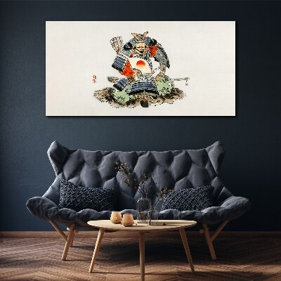 Samurai in traditional costume Canvas Wall art