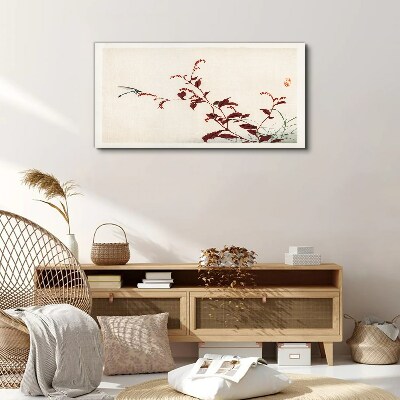 Slender branches with a dragonfly Canvas Wall art