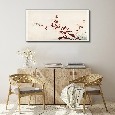Slender branches with a dragonfly Canvas Wall art