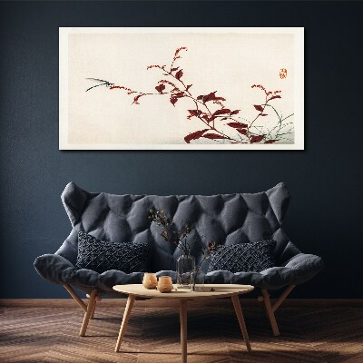 Slender branches with a dragonfly Canvas Wall art