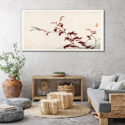 Slender branches with a dragonfly Canvas Wall art