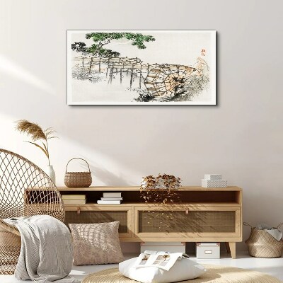 Peace at the water mill Canvas Wall art