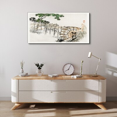 Peace at the water mill Canvas Wall art