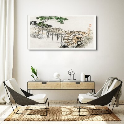 Peace at the water mill Canvas Wall art