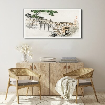 Peace at the water mill Canvas Wall art