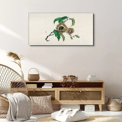 Chestnut branch with leaves Canvas Wall art