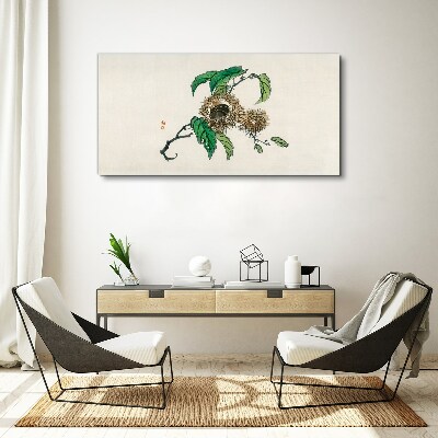 Leaves chestnut branches Canvas Wall art