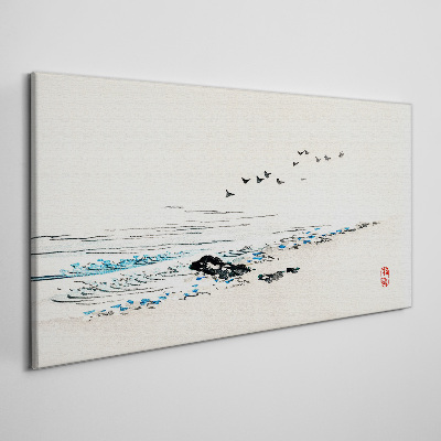 Beach sea birds Canvas Wall art