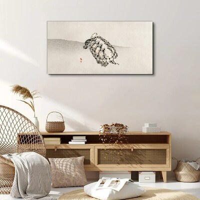 Turtle on a minimalist background Canvas Wall art