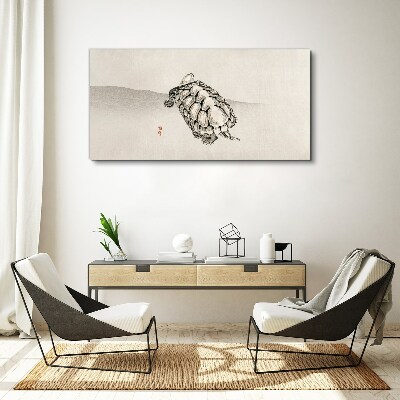 Turtle on a minimalist background Canvas Wall art