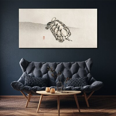 Turtle on a minimalist background Canvas Wall art