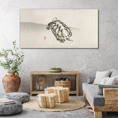 Turtle on a minimalist background Canvas Wall art