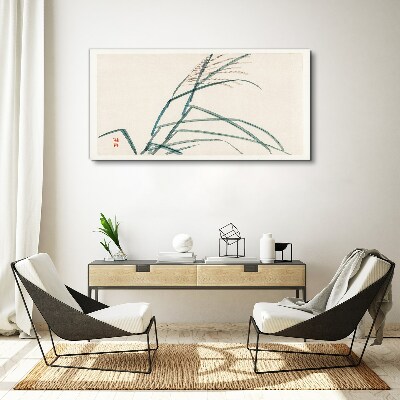 Asian branches of leaves Canvas Wall art