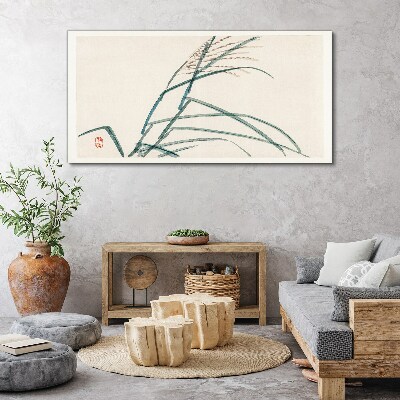 Delicate grass leaves Canvas Wall art