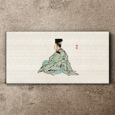 Japanese beauty in traditional kimono Canvas Wall art