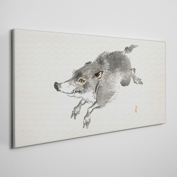 Running boar Canvas Wall art