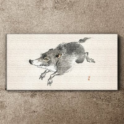 Running boar Canvas Wall art
