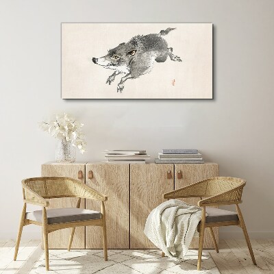Running boar Canvas Wall art