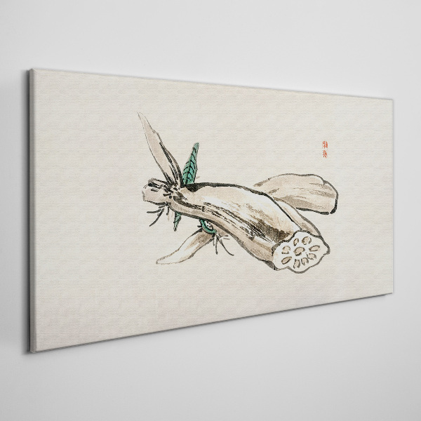Butterfly on a lotus background Canvas Wall art