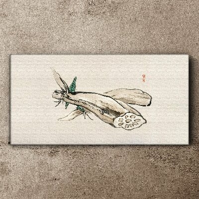 Butterfly on a lotus background Canvas Wall art