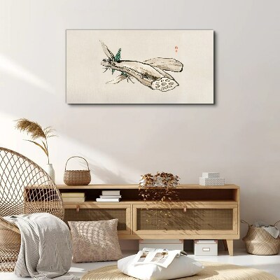 Butterfly on a lotus background Canvas Wall art