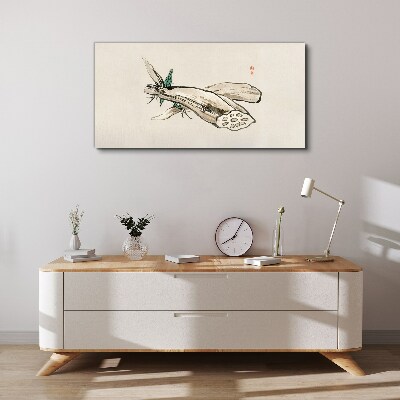 Butterfly on a lotus background Canvas Wall art
