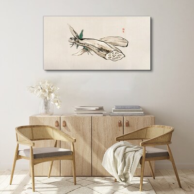 Butterfly on a lotus background Canvas Wall art