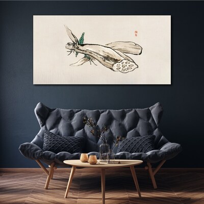 Butterfly on a lotus background Canvas Wall art