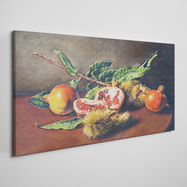 Fruit composition with pomegranate Canvas Wall art