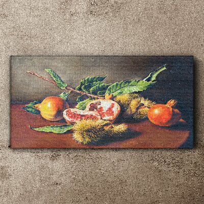 Fruit composition with pomegranate Canvas Wall art