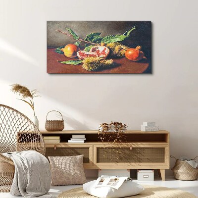 Fruit composition with pomegranate Canvas Wall art