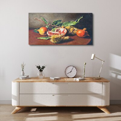 Fruit composition with pomegranate Canvas Wall art