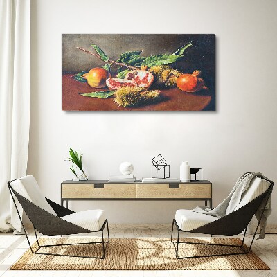 Fruit composition with pomegranate Canvas Wall art