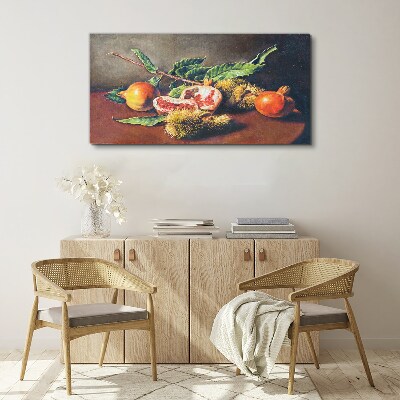 Fruit composition with pomegranate Canvas Wall art
