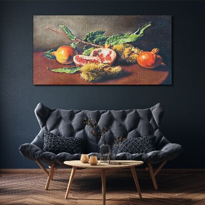 Fruit composition with pomegranate Canvas Wall art