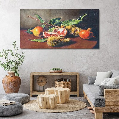 Fruit composition with pomegranate Canvas Wall art
