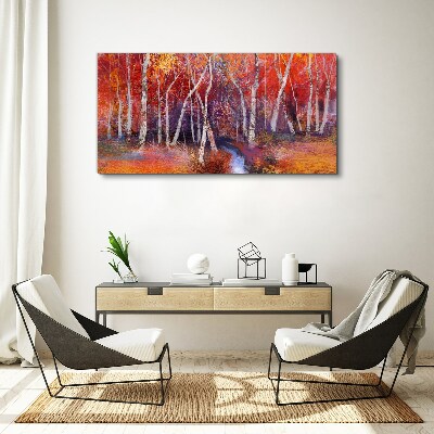 Colorful autumn in the forest Canvas Wall art