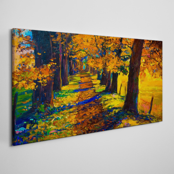 Golden Avenue in the Autumn Sun Canvas Wall art