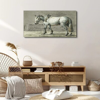 Walking horse in shades of gray Canvas Wall art